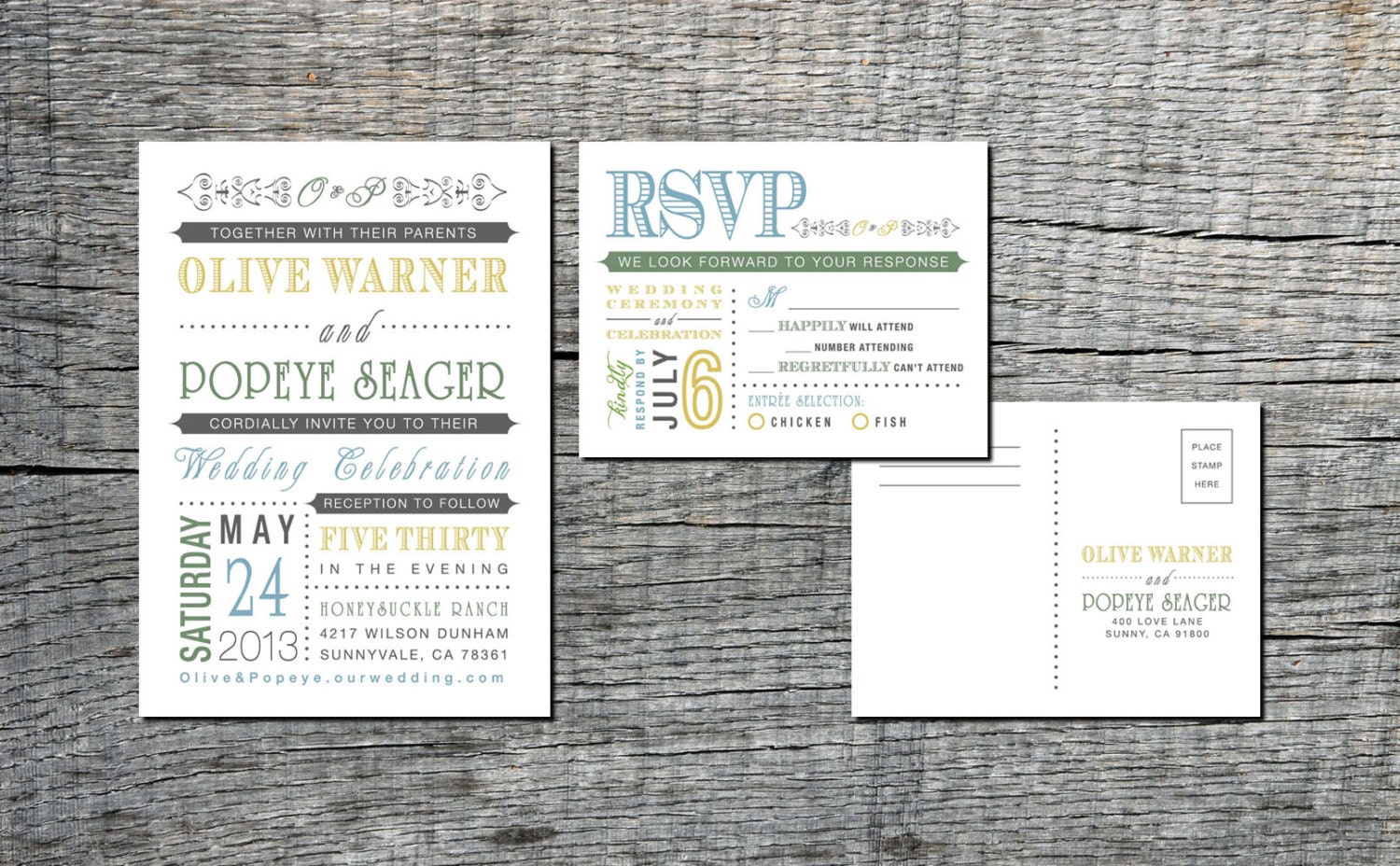 Classic Vintage Wedding Invitation & RSVP Postcard - Old Fashioned Style - Printable DIY