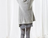 Chunky grey Soft  women Jacket ,handmade knitted  sweater, knitting ,eco design, cotton