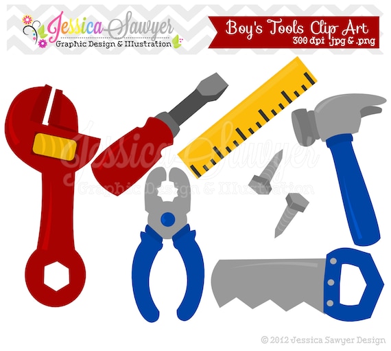 INSTANT DOWNLOAD, building tool clipart - fathers day clip art - boy digital elements - card making - digital scrapbook - grandpa graphic Il_570xn