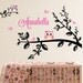 Owls on Branches with name girls, birds, branches with leaves, Baby Nursery decal Wall Vinyl