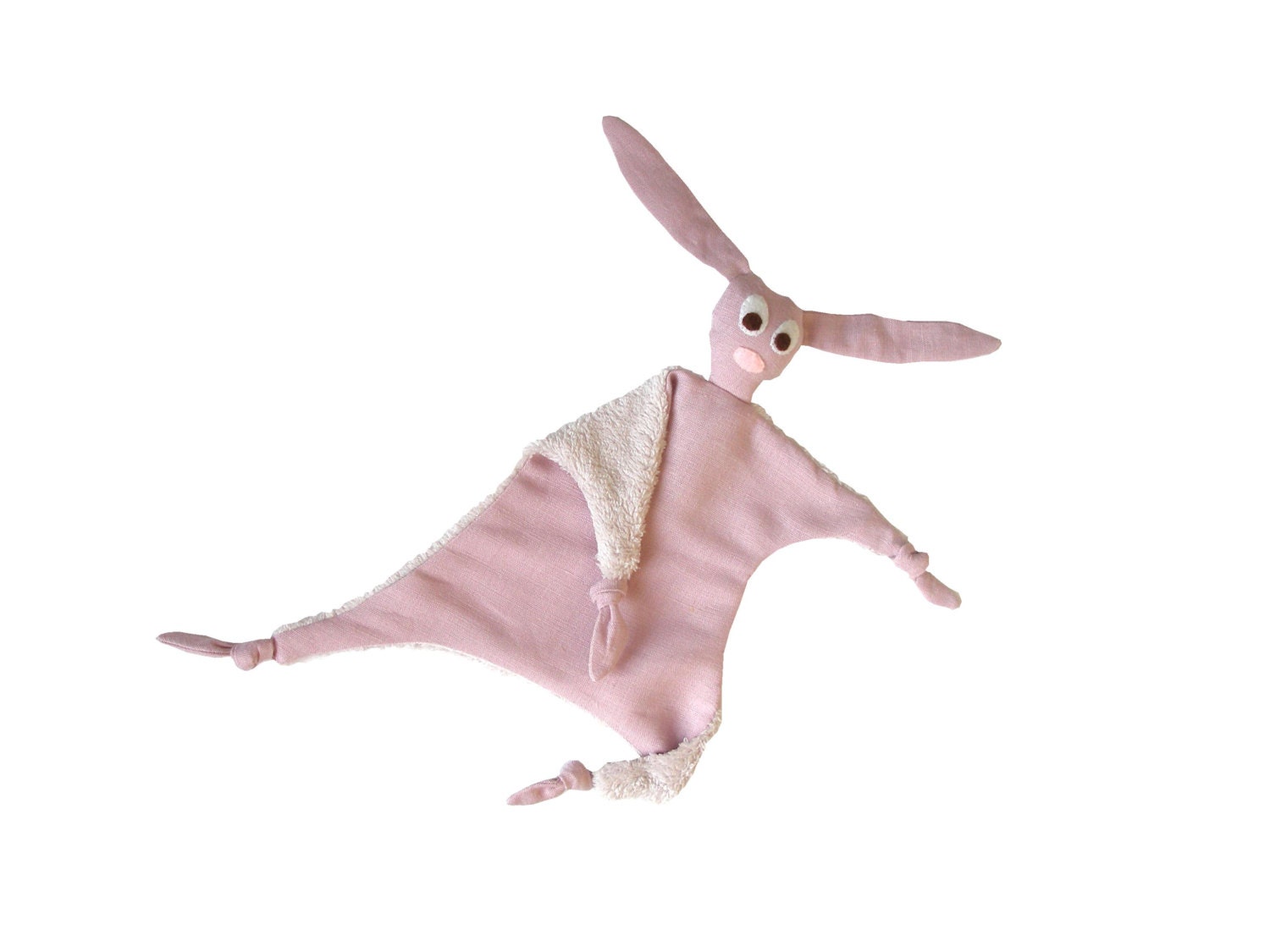 Baby Lovey Security blanket Baby security blanket Pink linen blanket Baby soft toy Rabbit security blanket Easter rabbit