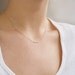 Petite Mixed Metals Necklace - Sterling silver curved bar on 14k gold filled chain