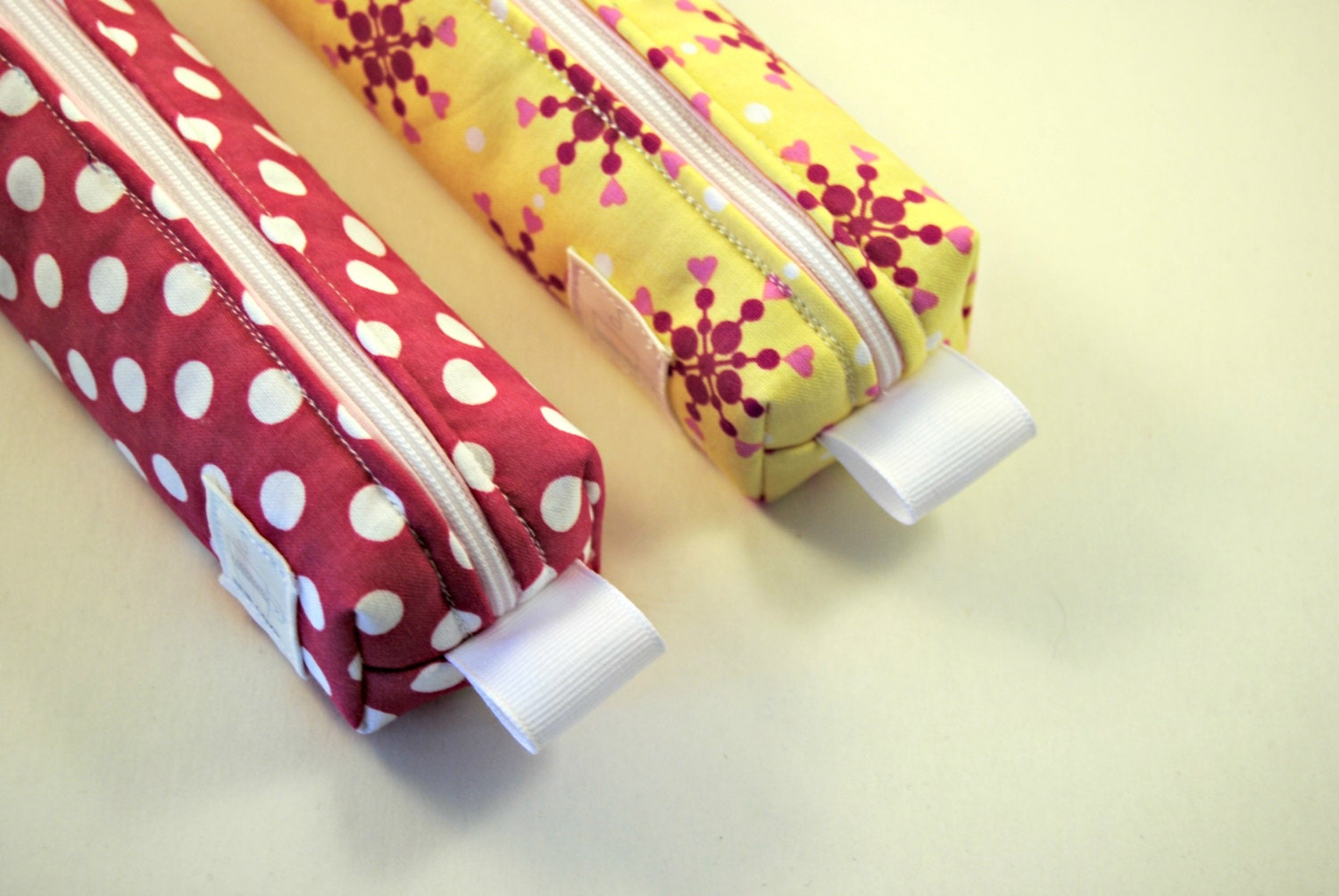 Valentine's Day inspired Small Boxed Pencil, Craft or Cosmetics Cases, BUNDLE OF 2