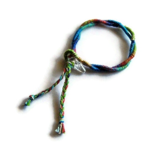 tie dye friendship bracelet  festival jewelry wrap bracelet deadhead
