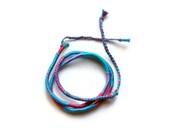 friendship bracelet wrap festival jewelry hipster bracelet urban style pink and blue