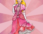 8.5 x 11" Princess Peach Watercolor Print