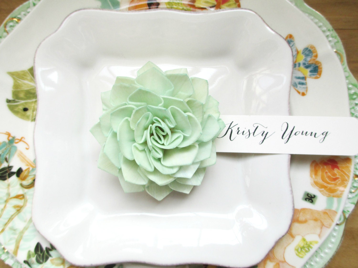 20 Mint Wooden Wedding Place Cards, Mint Place Cards,  Wedding Escort Cards, Rustic Wedding, Bridal Shower Place Cards