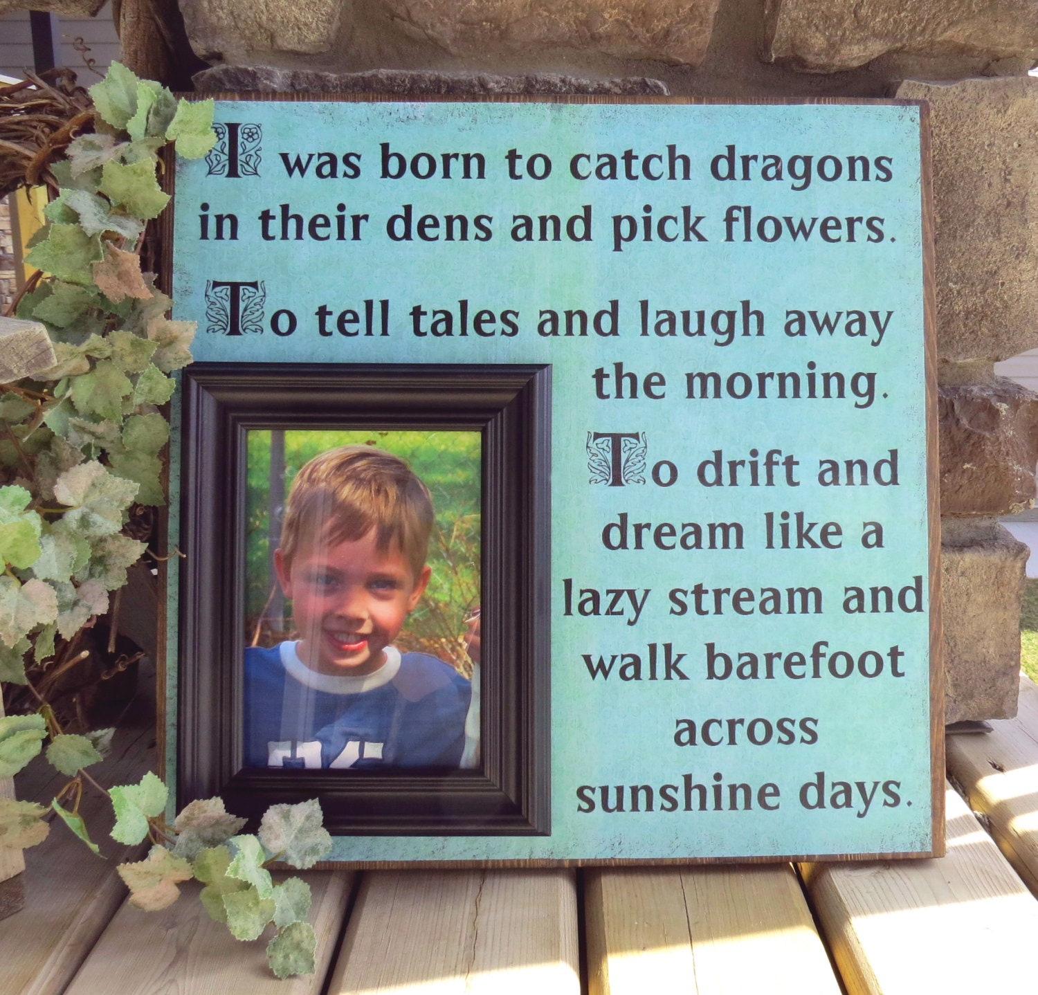 Personalized 16X16 Picture Frame for Baby or Child, Custom Birthday Gift, Baptism, Christening, Grandparents, Godparents, Shower Gift