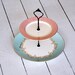 Eclair: Cake Stand, 2 Tier, Pink and Aqua, Vintage China, Valentine's Day, Easter, Spring, Wedding