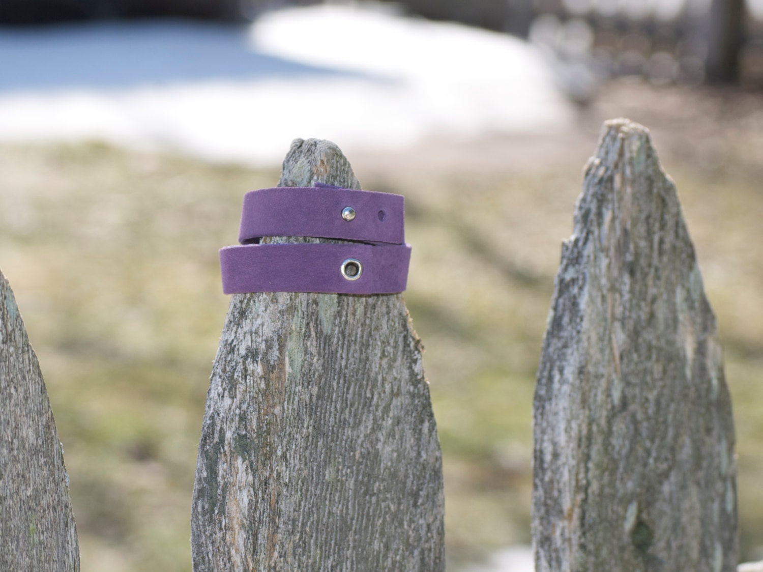 Purple suede wrap bracelet