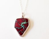 Giant Squid- Enamel Bezel Set Pendant
