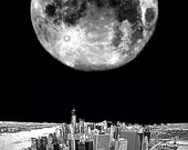 Manhattan New York NY skyline cityscape 8 x 10 print A4 poster Wall Art Home Decor Office digital illustration photography Vernon Sullivan