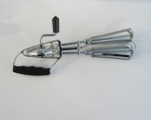 Vintage Steel Hand Mixer with Black Plastic Handle / Vintage Kitchen / Retro Kitchen Utensil