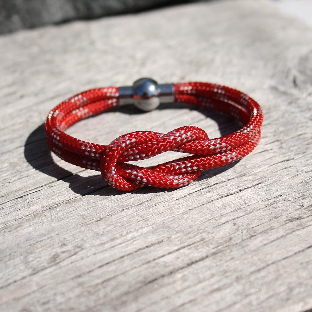 Nautical Sailing Bracelet - stainless steel & authentic sailing sheet line - the Starboard bracelet
