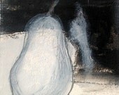 Modern Abstract Pear Original Painting. Black/White Art for Home Decor. Still life.Minimalist. Gift . Acrylic Watercolor.  Painting 167