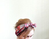 tie up headband bandana headscarf ethnic tribal rusty orange bow tie knot hair tie Pin up boho brown europeanstreetteam red