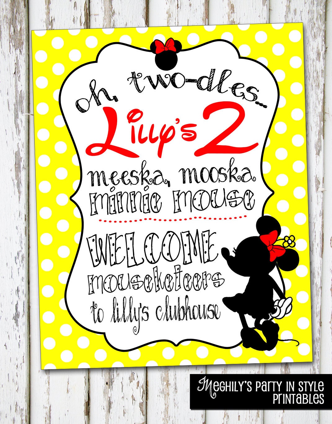 Minnie Mouse 8x10 Sign / Subway Art Il_570xn