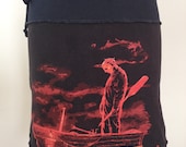 Friday the 13th T Shirt Skirt / Recycled Cotton Tees / Horror / Jason / Drawstring / High Low / Gift for Her / T-Skirt