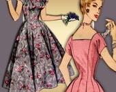 1950s Dress Pattern Vintage McCalls 3284  Dressy Day Dress with Slimming Princess Seams