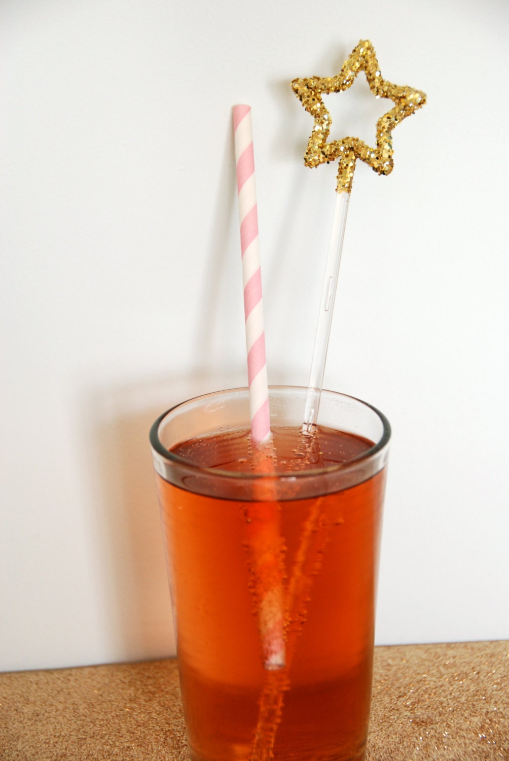 Bold Gold Glitter Star Swizzle Sticks