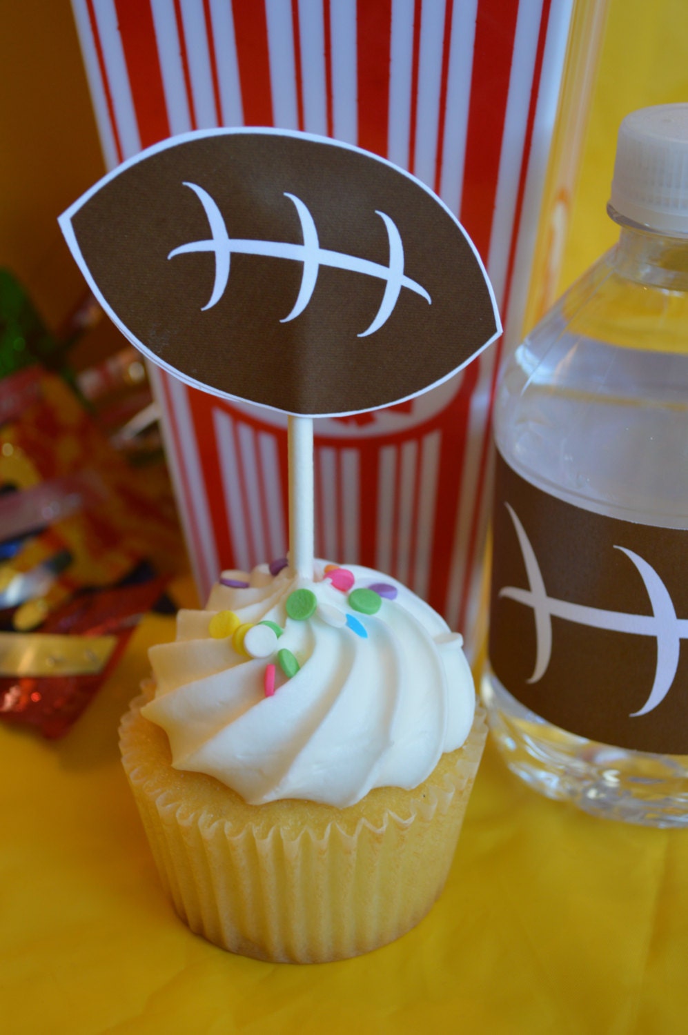 INSTANT DOWNLOAD Printable Football Cutout Cupcake Toppers/Stickers/Confetti