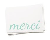 merci - Mint green thank you postcard - Set of 10 - 4x6"