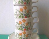 Vintage English Teacups Baratts of Staffordshire, teacup and saucer, English tea set, spring finds, porcelain cup, Made in England