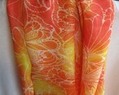 Orange, Yellow & Coral Sun Floral Infinity Circle Loop Scarf