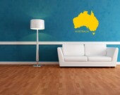 Vinyl Australian Map  Wall Decal  Sticker Home Decor