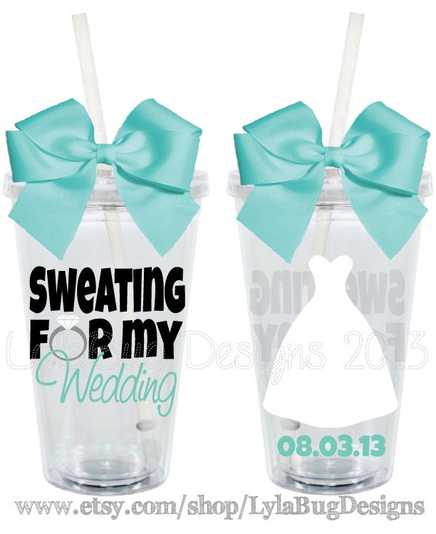 Sweating For my Wedding w/Dress Personalized 16oz  Acrylic Tumblers
