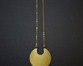 Moon Necklace // Long Gold Necklace // Gold Pendant Necklace with Moon Pendant by Mica - Laurel