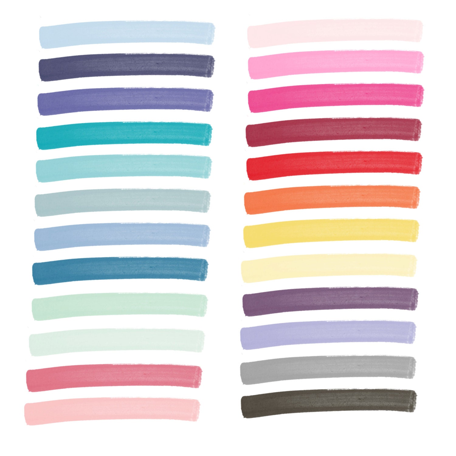 INSTANT DOWNLOAD // Digital Clip Art // Paint Strokes // Multicolored Paint Clipart // Commercial and Personal Use Il_170x135