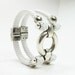White leather double wrap bracelet with chrome