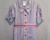 Upcycled 4T Toddler Girl Collared Dress From Women's Shirt OOAK