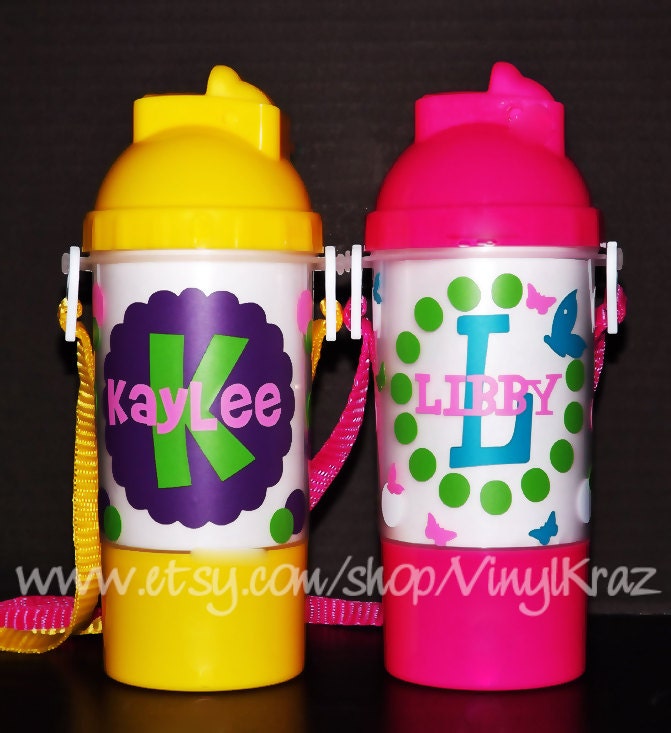 Personalized Water Bottle with Snack Holder