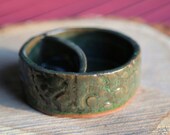 Divided olive dish for pits & fruit - sea green