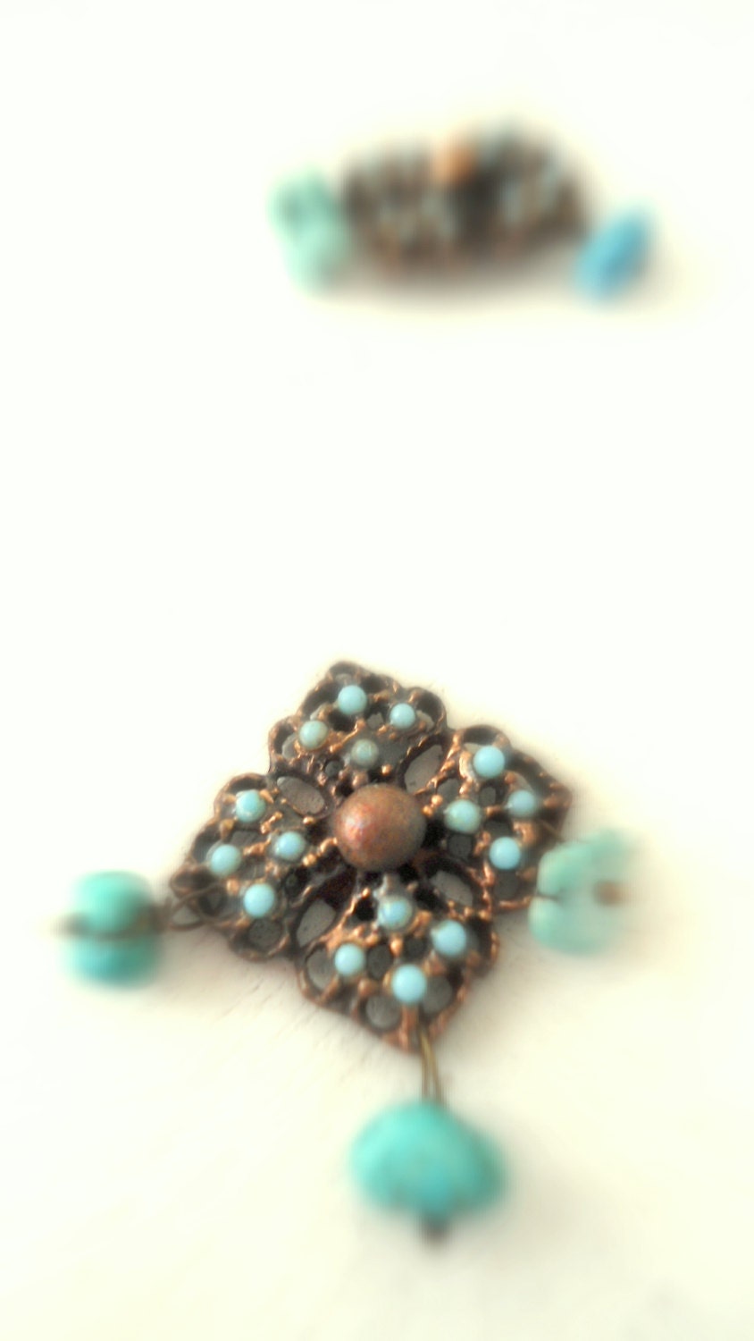 copper turquoise jewelry- turquoise dangle earrings- gemstone jewelry for woman- shabby chic jewelry