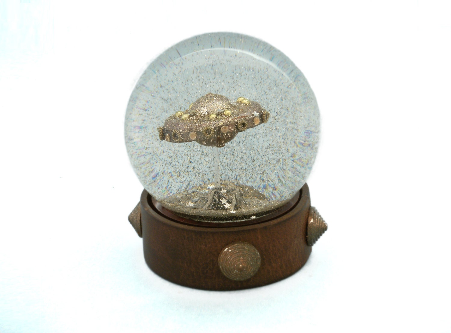 Flying Saucer Moondust Snow Globe, one of  a kind