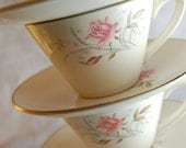 GEORGIAN China, Set of 4 Tea Cups and Saucers Instant Tea Party