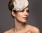 Bridal Headpiece, Feather Embellished Cocktail Hat