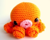 Orange Octopus Amigurumi Plush Crochet Doll / Etsy Handmade Gift for Valentine / Couples Gift / Birthday gift