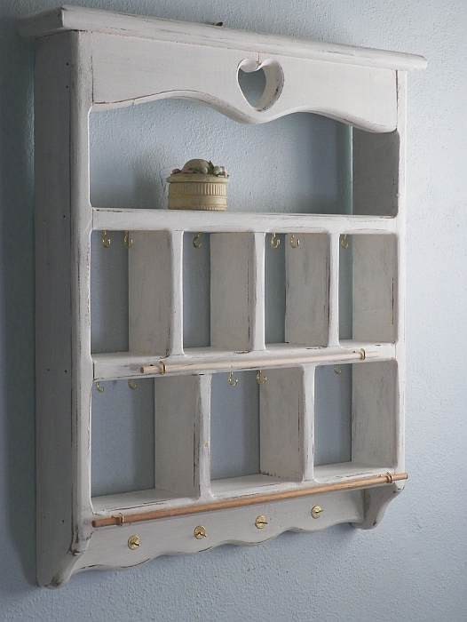 Large Shabby Jewelry Holder for Necklaces, Bracelets & Earrings in Country White, Over 2' Tall and 16" Wide