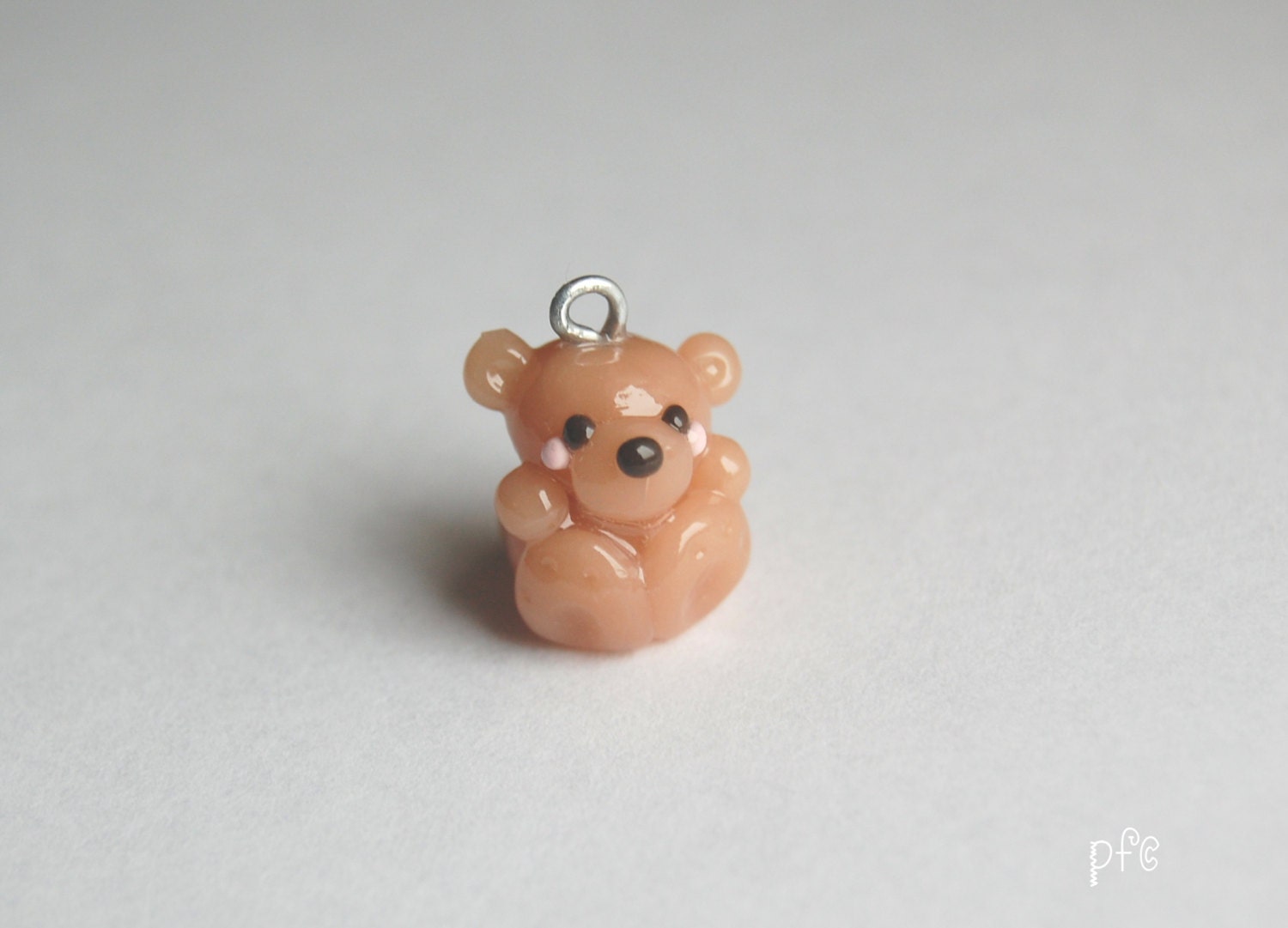 Tiny Teddy Bear Polymer Clay Charm