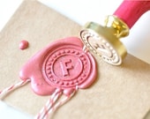 Custom Initial Gold Plated Wax Seal Stamp - Dotted x 1
