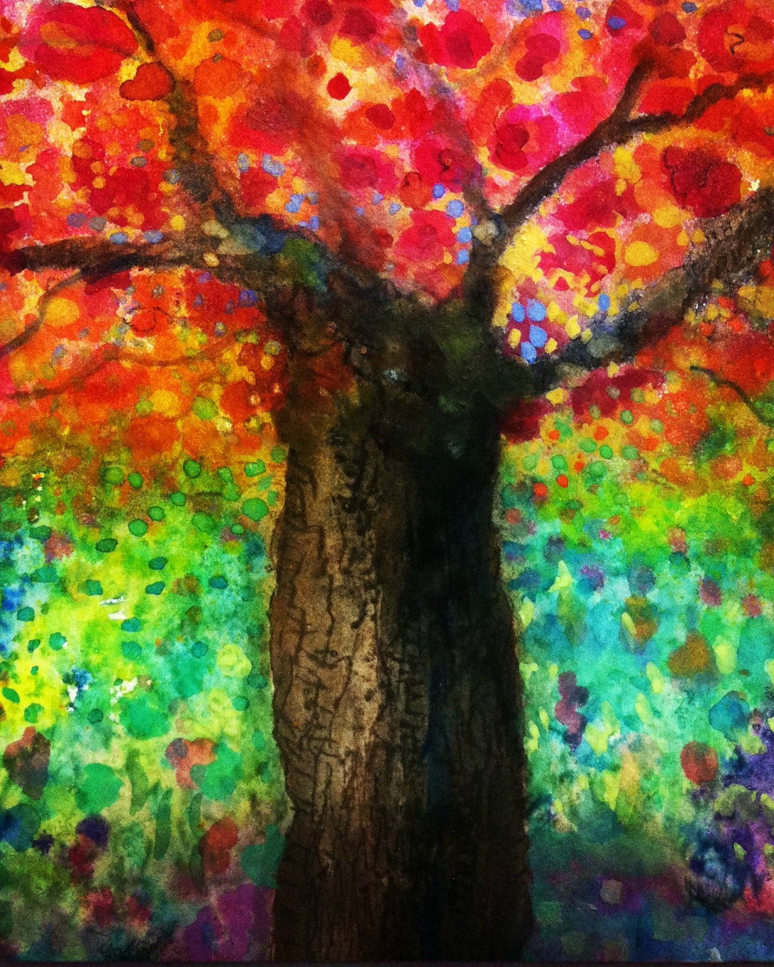 Large tree art refrigerator magnet