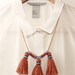 Orange brick tassel necklace with wire beads