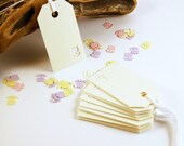 Price Tag-Gift Tag-Choose Your Colour-10 pieces-2 layers-Ivory-Light Yellow-Lilac-Salmon-Hand punched-Smooth both sides-200 g/m2