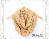 Lace Circle Infinity Scarf Nude Beige Tan Scarf, Lace Scarf, Lightweight Scarf, Loop Scarf, Infinity Scarves, Spring Summer Scarf