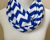 Royal Blue Chevron Jersey Infinity Scarf
