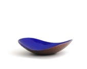Vintage Mid Century Bronze Blue Enamel Bowl / Vintage Germany 1960s Cobalt Blue - ZuHauseBerlin